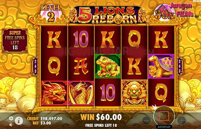 Trik Menang Slot Online di 5 Lions Reborn yang Efektif